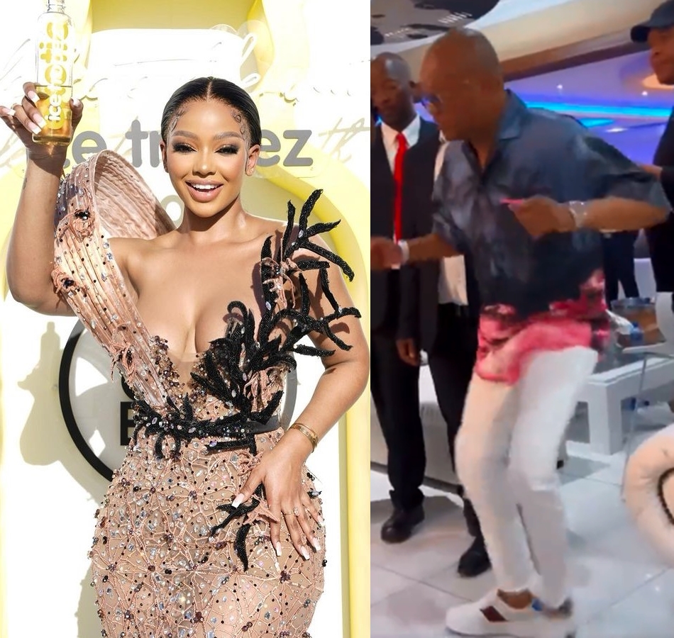 Leeroy Sidambe 'embarrasses' Mihlali with his funky dance moves